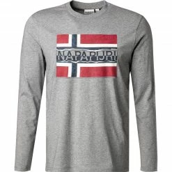 NAPAPIJRI Longsleeve NP0A4FRQ/160 Baumwolle, Grau meliert