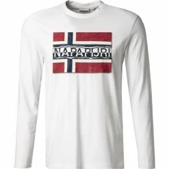 NAPAPIJRI Longsleeve NP0A4FRQ/002 Baumwolle, Weiß