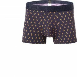 HOM Boxer Briefs Cigales 402308/P0RA Trunk, Mikrofaser-Stretch, Navy-curry gemustert, Navy