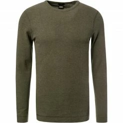 BOSS Longsleeve Tempest 50462773/360 Longleeve, Slim Fit, Baumwolle, Olivgrün, Oliv