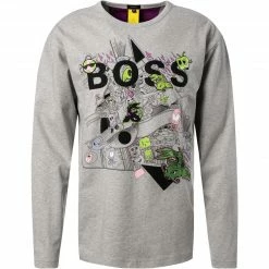 BOSS Longsleeve Tovel Lotus 50462903/053 Oversized Fit, Baumwolle, Grau, Hellgrau
