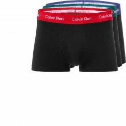 Calvin Klein Underwear Calvin Klein COTTON STRETCH 3er Pack U2664G/WHJ Trunks, Baumwoll-Stretch, Schwarz, Tannengrün-blau-rot
