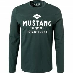 MUSTANG T-Shirt 1011954/6432 Longsleeve, Baumwolle, Dunkelgrün
