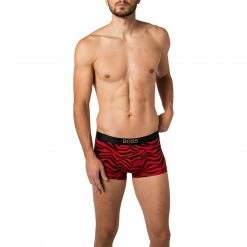 BOSS Trunk Lunar 50464436/640 Baumwolle-Modal, Rot-schwarz gemustert, Rot-schwarz