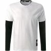 KARL LAGERFELD T-Shirt 755084/0/521224/10 Longsleeve, Baumwolle, Weiß-schwarz, Weiß