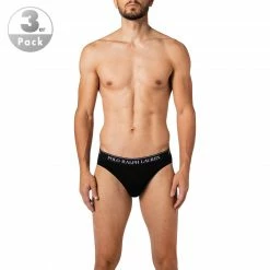 Polo Ralph Lauren Briefs 3er Pack 714835884/002 Slips, Baumwoll-Stretch, Schwarz