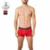 BOSS Trunks 3er Pack 50460261/972 Baumwoll-Stretch, Rot-schwarz, Schwarz-rot