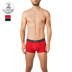 BOSS Trunks 3er Pack 50460261/972 Baumwoll-Stretch, Rot-schwarz, Schwarz-rot