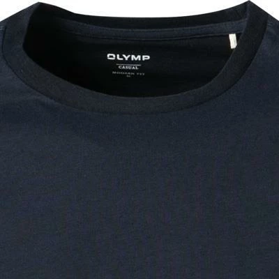 OLYMP Casual Modern Fit T-Shirt 5600/14/18 Longsleeve, Baumwolle, Marineblau, Marine – Bild 3