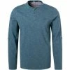 MUSTANG Longsleeve 1011956/5243 Baumwolle, Petrol meliert, Petrol
