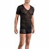 Olaf Benz RED2161 V-Neck 108965/8000 T-Shirt, Viskose-Stretch, Schwarz