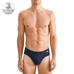 Seidensticker Brief 3er Pack 12.200012/0019 Slips, Baumwoll-Bambus-Stretch, Navy