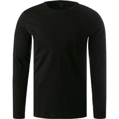 OLYMP Casual Level Five B. Fit T-Shirt 5641/14/68 Longsleeve, Body Fit, Baumwolle-Seide, Schwarz meliert, Schwarz – Bild 2