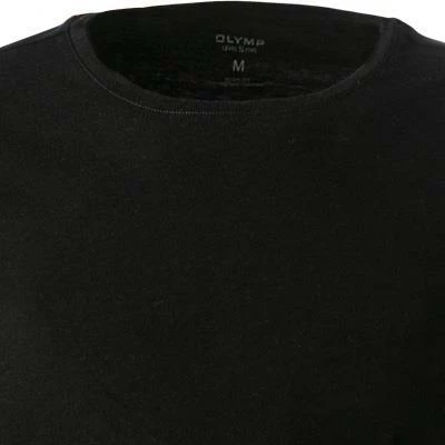 OLYMP Casual Level Five B. Fit T-Shirt 5641/14/68 Longsleeve, Body Fit, Baumwolle-Seide, Schwarz meliert, Schwarz – Bild 3