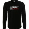 TOMMY JEANS Longsleeve DM0DM09487/BDS Bio Baumwolle, Schwarz