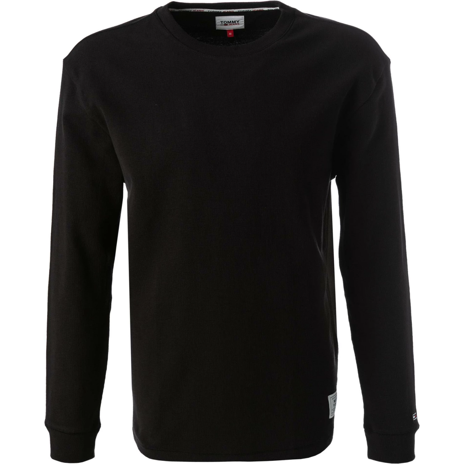 TOMMY JEANS Longsleeve DM0DM12247/BDS Bio Baumwolle, Schwarz