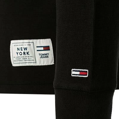 TOMMY JEANS Longsleeve DM0DM12247/BDS Bio Baumwolle, Schwarz – Bild 4