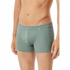 Schiesser Revival Karl-Heinz Shorts 172125/798 Trunk, Bio Baumwolle, Teegrün