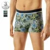 Schiesser Shorts 3er Pack 176899/901 Trunks, Baumwoll-Stretch, Khaki-blau gemustert, Dunkelblau-khaki-multicolour
