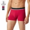 Schiesser Shorts 3er Pack 176900/901 Trunks, Baumwoll-Stretch, Rot-blau gemustert, Dunkelblau-royalblau-rot